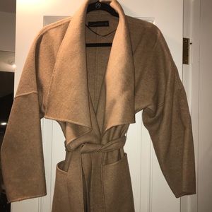 Zara Camel Wool Belted Coat